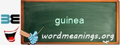 WordMeaning blackboard for guinea